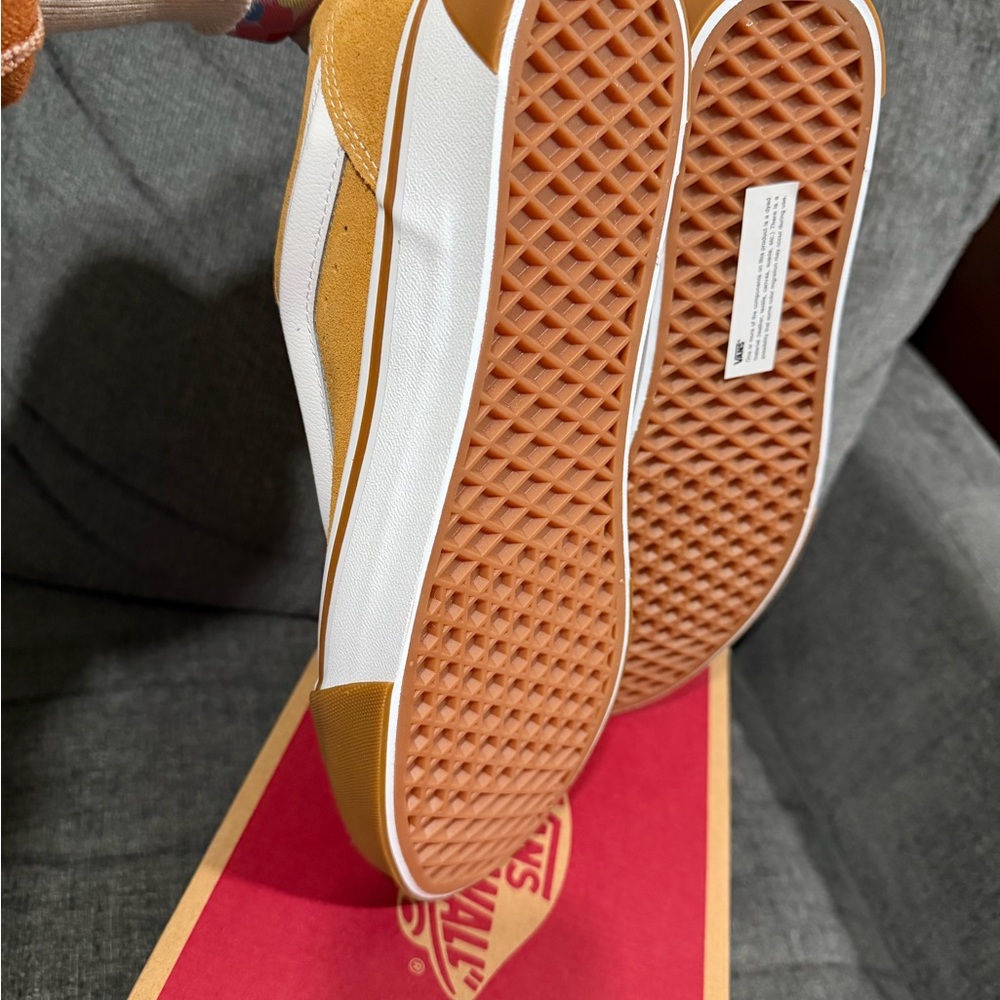 Vans Knu Skool Gum Bumper Honey Yellow Suede Gold Tan Skate Shoes Mens 11 New - Picture 8 of 9
